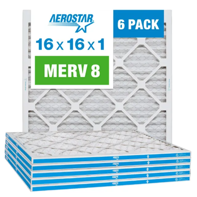 16x16x1 MERV 8 Pleated Air Filter, AC Furnace Air Filter, 6 Pack,Brand new
