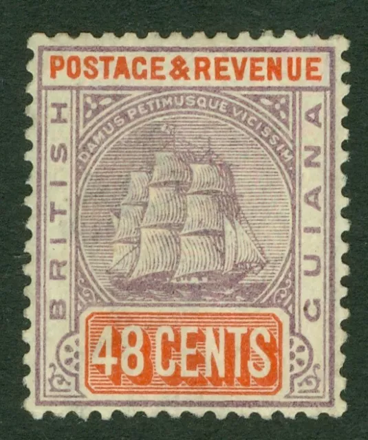 SG 202 British Guiana 1889. 48c dull purple & orange-red. Fine mounted mint...