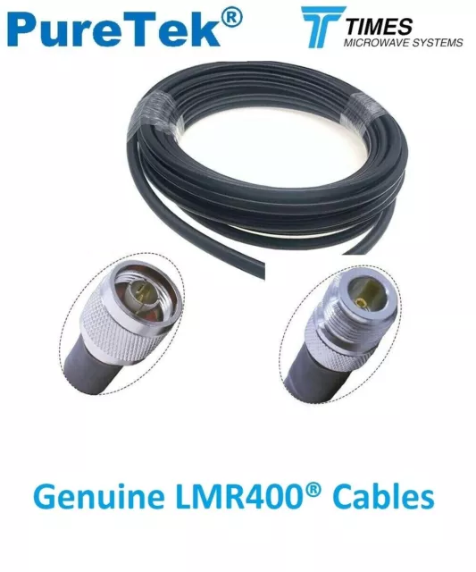 PureTek® LMR-400 LMR400 N-Type Male N-Type Female Antenna Cable Assemblies