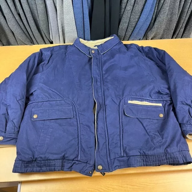 Vintage McGreggor Bomber Jacket Aviator Coat Blue Tan Size 3XL