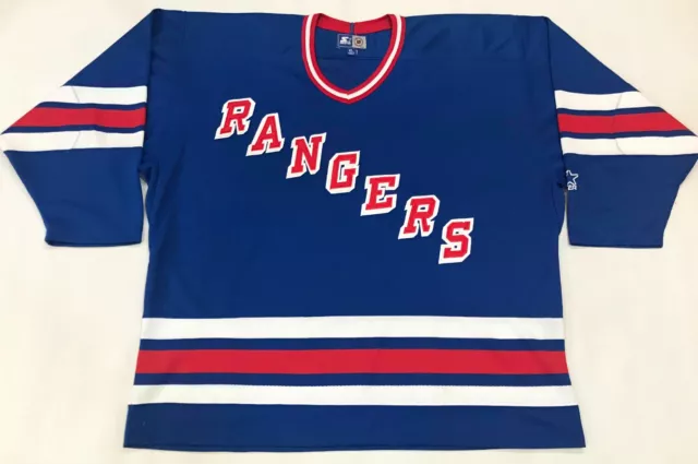 SurrealStyle204 Vtg New York Rangers Starter Jersey NHL 90s Color Block Mens Hockey Crew Neck XL