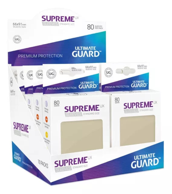 Ultimate Guard Supreme UX Card Sleeves (80 Piece), Sand, Standard Size