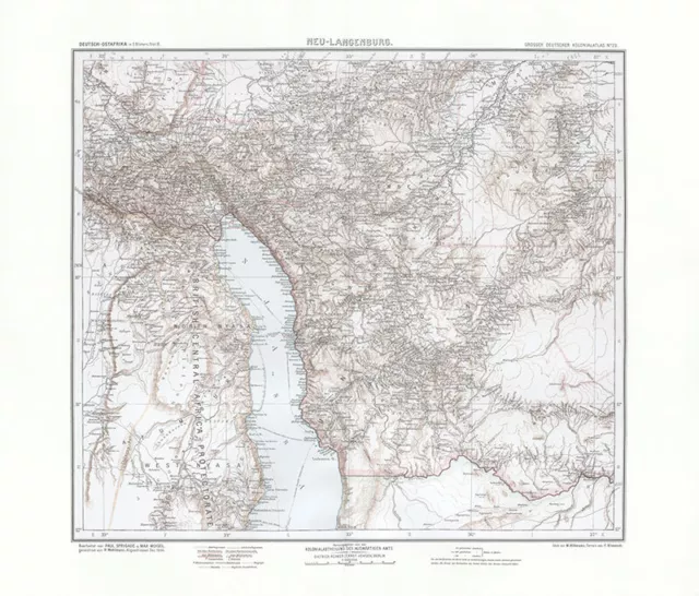 Deutsch Ostafrika - Neu-Langenburg Tansania Lupembe Lukoma Kolonialatlas 16