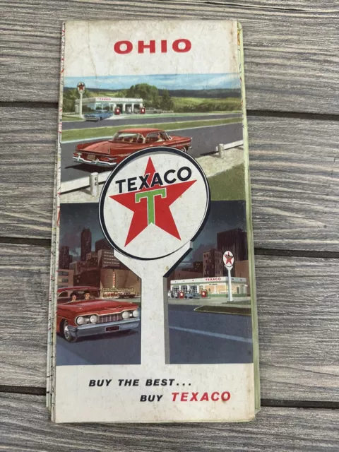 Vintage 1963 Texaco Ohio Gas Service Station Travel Road Map