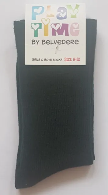 12 Pairs Australian Made Girls Sz 9-12 Bottle Green 95% Cotton School Socks