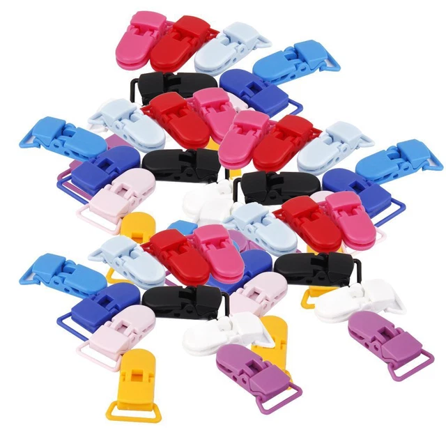 50x Attache-sucette En Plastique En Forme De T Sucette Porte-jouets à Bretelles