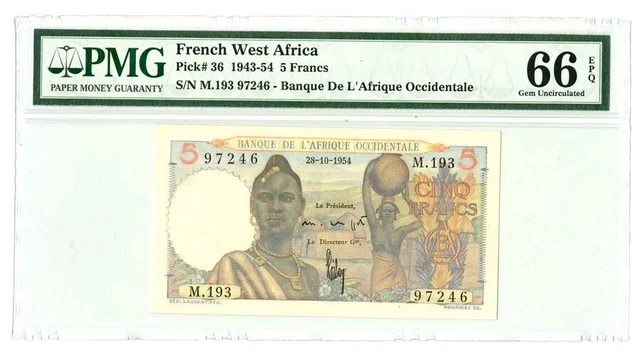 W. Africa. Banque de l'Afrique Occidentale, 1954 Issued Banknote