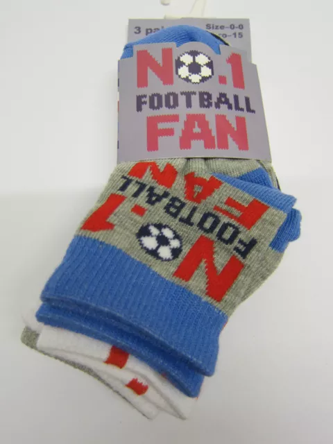 Ragazzi Bambini Blu, Bianco e Grigio Calcio Ventola Caviglia Calze 3 Paia 44B274