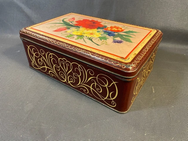 ANCIENNE BOITE À GATEAUX 1900 EN TÔLE LITHOGRAPHIÉE LA PROMENADE EN BARQUE
