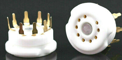 9 pin tube socket gold plated PC mount ceramic 10 pcs. 12AU7 6922 6DJ8 12AX7