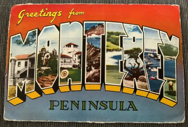 1945 Greetings from the Monterey Peninsula CA Picture postcard booklet 12 Images