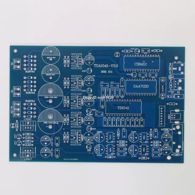 1PCS TDA1541+CS8412 Stereo Decoder Audio Bare Board Coaxial Optical USB DAC PCB