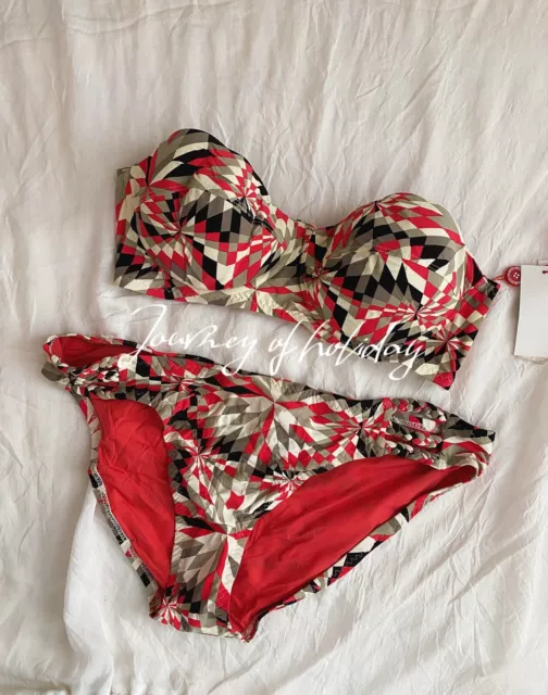 Women Swimming Suits Two Piece Bikini Set for Women Red Size L