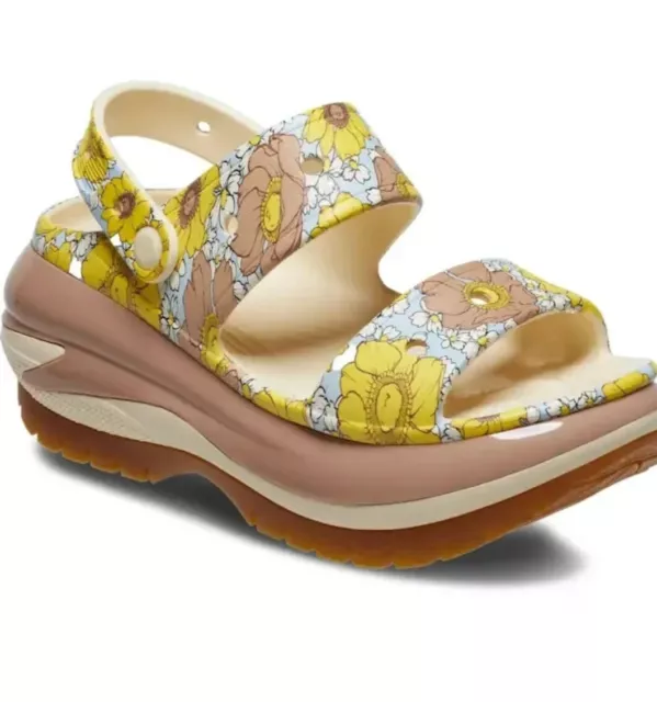 NEW Crocs Classic Mega Crush Retro Floral Sandals Women’s size  7 8 9 10 NWT 3