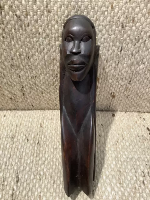 African Tribal Man Oxfam Wooden Hand Carved In Kenya Sculpture Figurine