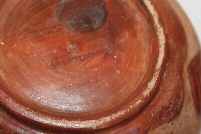 Tribal Pottery Lidded Pottery Bowl Vessel Frog Top Earthenware Colors Southwest 8
