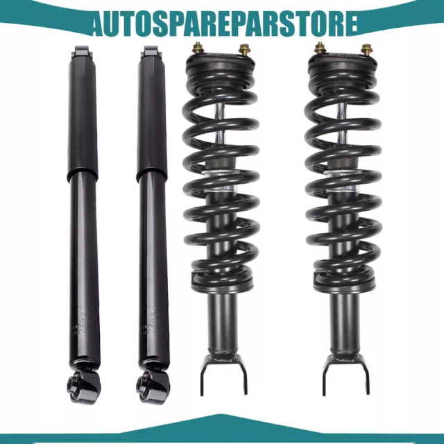 For 2006-2008 Dodge RAM 1500 4WD Complete 2 Front Strut Spring 2 Rear Gas Shocks