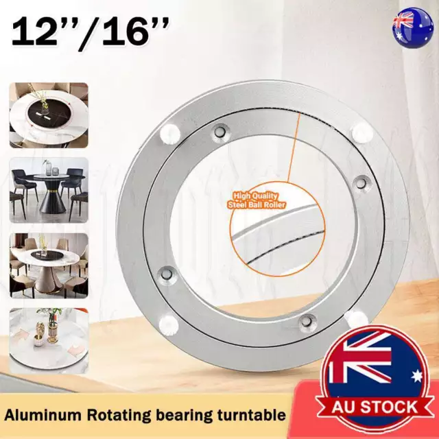 16" Aluminium Rotating Bearing Turntable Lazy Susan Round Swivel Plate Kitchen