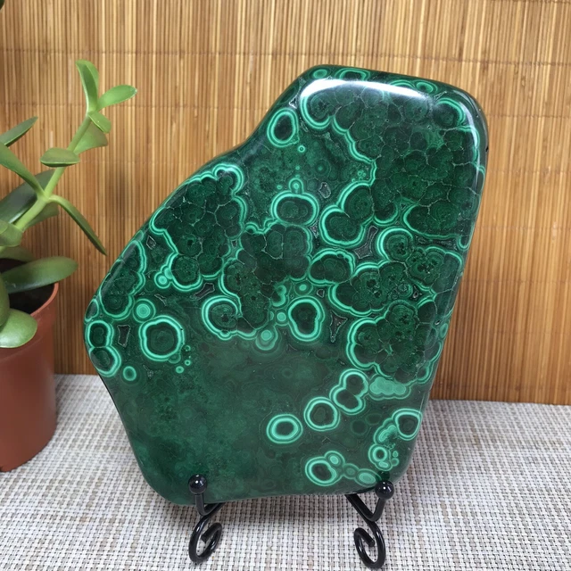 1140g Top Natural Malachite gemstone Polish/Rough original Specimen 146mm A2001