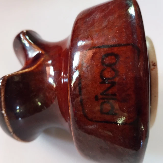 Vintage Brown Ceramic Insulator PINCO 2