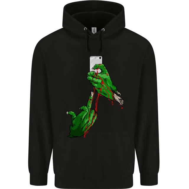Zombie Selfie Funny Halloween Horror Mens 80% Cotton Hoodie