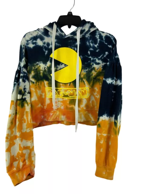 Pac-Man Tie-Dye Cropped Hoodie Women’s Size Large