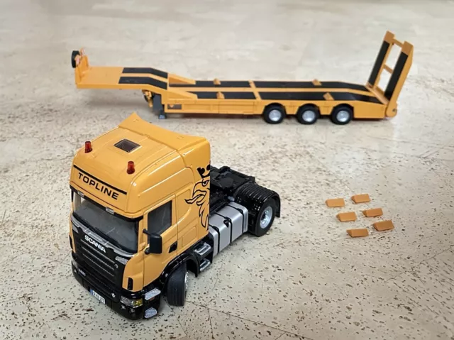 Siku Farmer 3295 Scania LKW mit Tieflader mechanisch 1:32 OVP