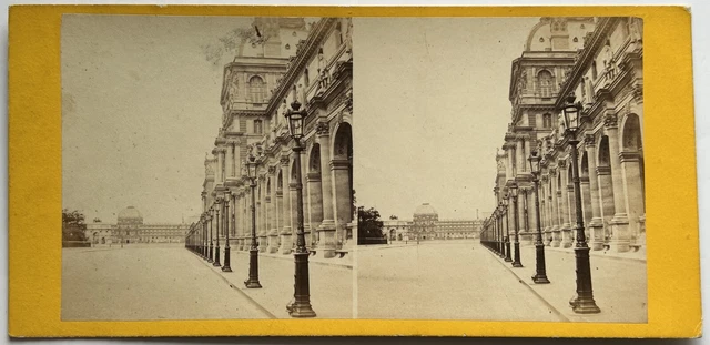 Tirage Albuminé Vintage Paris 1871 - Ruines Du Château Des Tuileries, Format 8,5x17,5 Cm