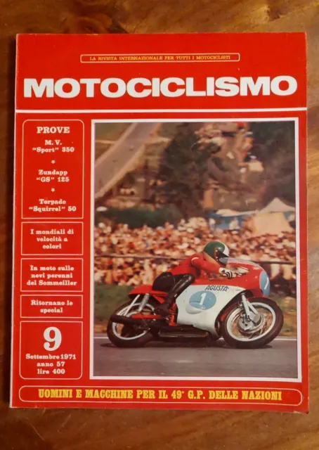 Motociclismo Settembre 1971 - Mv Sport 350 Zundapp Gs 125 Torpedo Squirrel 50