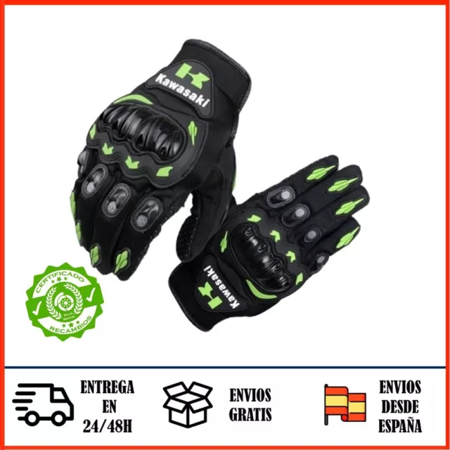 ✅ Guantes de moto ▷ KAWASAKI 🏍️ económicos cómodos protección antideslizante