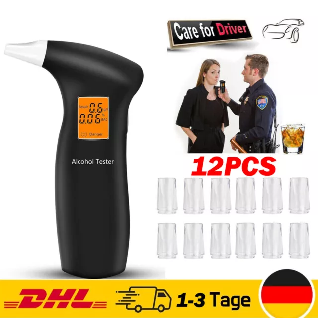 Alkoholtester Promilletester Alkomat/Alcohol Tester Polizeigenau 12*Mundstücke