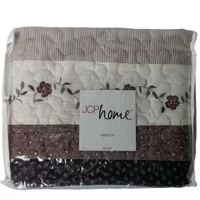 Cenefa para ventana floral acolchada bordada JC Penney colección hogar
