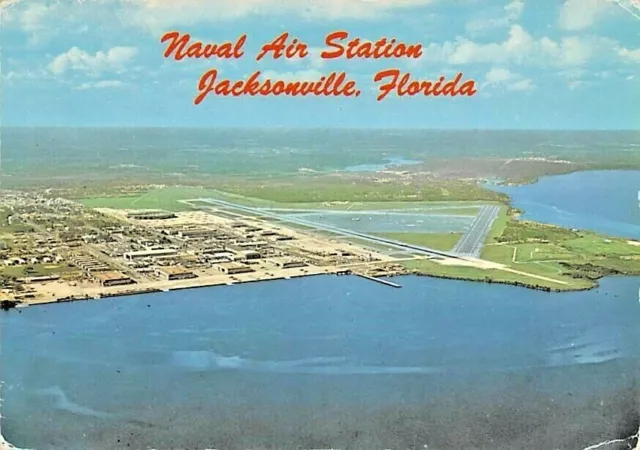 Airline Airplane Postcard Aerial View of Naval Air Station Jackson, Fla