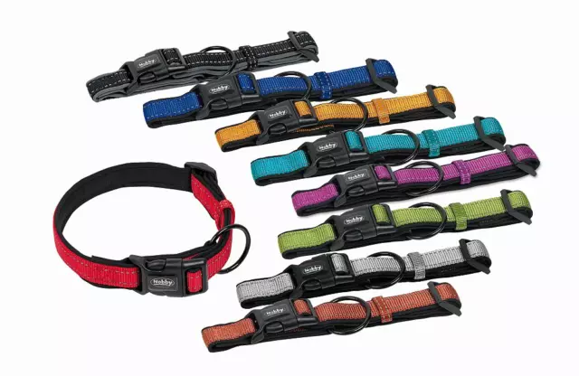 Nobby Hundehalsband Classic Reflect Soft xS S M L xL Nylon/ Neopren 9 Farben