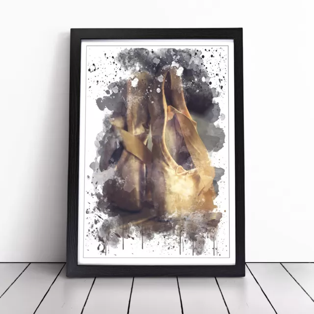 Ballet Shoes Slipper V3 Wall Art Print Framed Canvas Picture Poster Home Decor