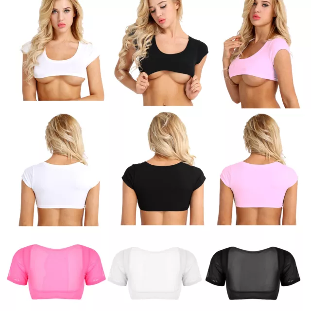 WOMEN COTTON CROP Top Sexy Ladies Lingerie Cut Out Short Tank T-shirt Vest  Bra $7.43 - PicClick