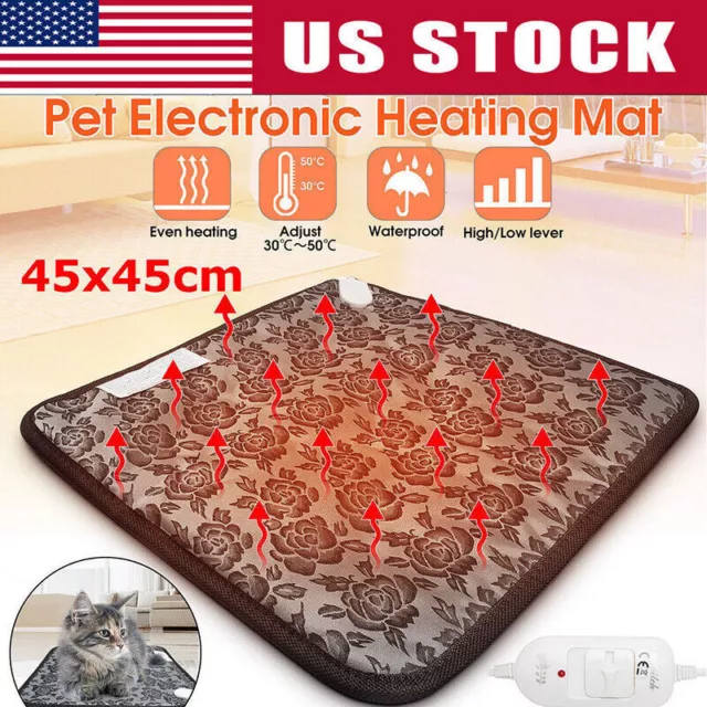 Pet Heat Pad Dog Beds Electric Safe Heating Warming Mat Waterproof for Indoor