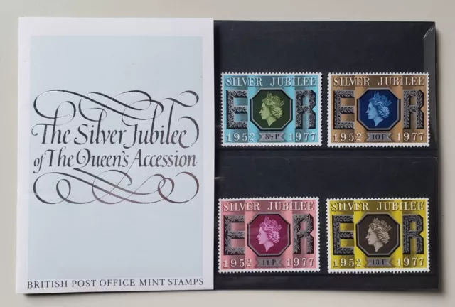 1977 Queen Elizabeth II Silver Jubilee British Post Office 4 Stamp Set MINT/NEW