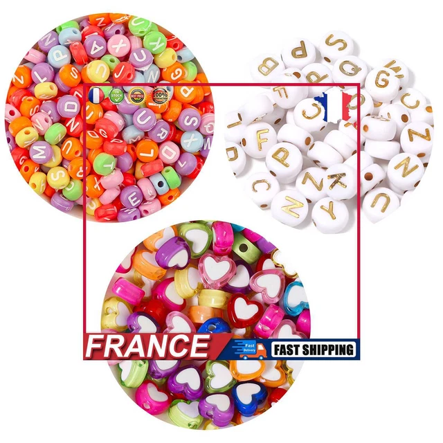 100pcs Bracelet Making Beads Kit - Handmade Colorful Mixed Plastic Loose Beads f