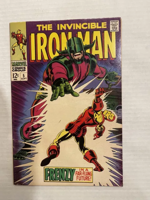 Invincible Iron Man #5 1St App Of Cerebrus 1968 Key Issue!