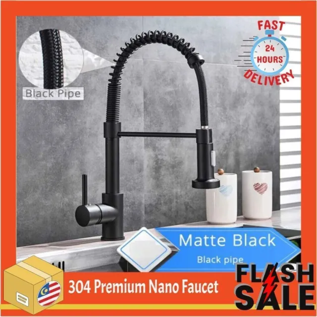 Swivel 360°Spout Kitchen Sink Mixer Taps Faucet with Pull Out Hose Spray Chrome