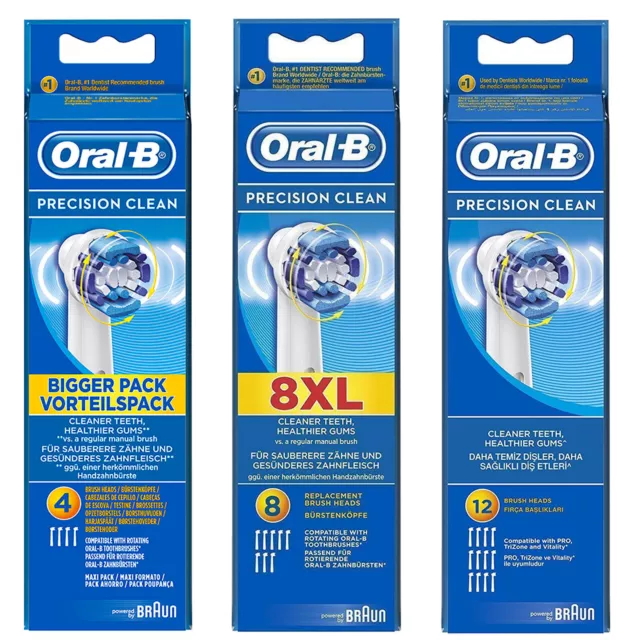 Oral-B Precision Clean Electric Brossettes de rechange Pack de 4, 8 ou 12