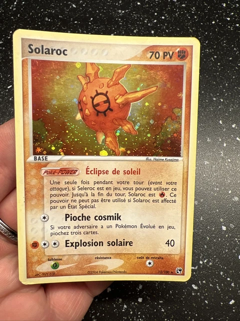 Carte pokemon solaroc 13/100 holo ex tempête de sable Francais Vf fr