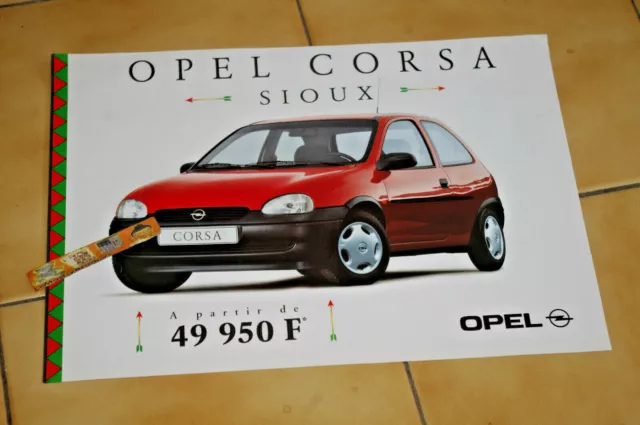 OPEL CORSA SIOUX série spéciale BROCHURE PROSPEKT DEPLIANT PUB FICHE AUTO