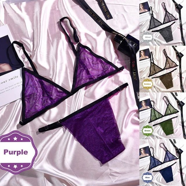 Ensemble soutien-gorge et culotte en maille pure sexy pour femmes - sous-vêteme