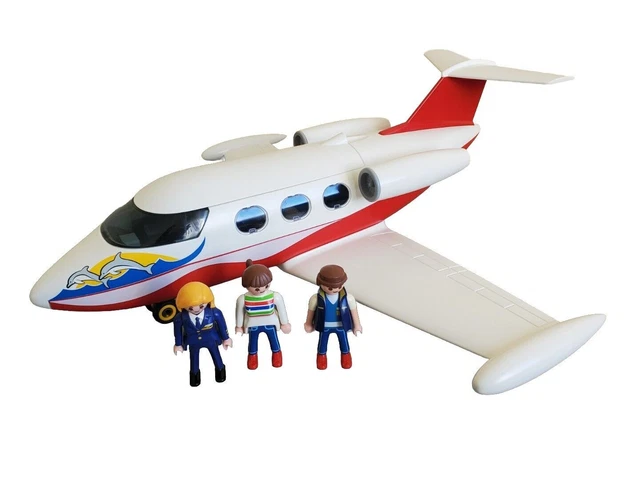 PLAYMOBIL AIRPORT 6081 Jet Plane with pilot and tourists Summer
