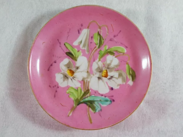 Magnifique Sous Tasse / Coupelle Rose Floral En Porcelaine Limoges Ou Paris