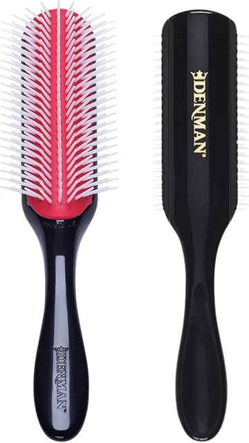 Curly Hair Brush D4 (Black & Red) 9 Row Styling Brush for Styling, Smoothing Lon