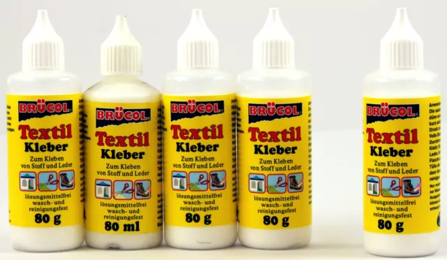 Textilkleber 6 x 80ml Brücol Bastelkleber Stoffkleber Textilklebstoff Klebstoff