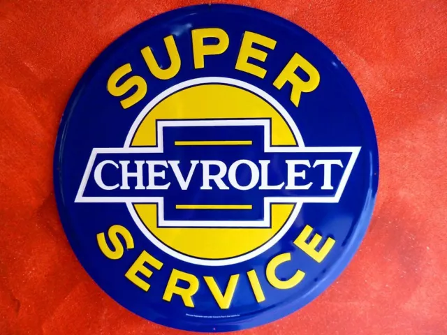 CHEVROLET Blechschild 60cm! Corvette Camaro Trucks Chevy Service Impala Bel Air